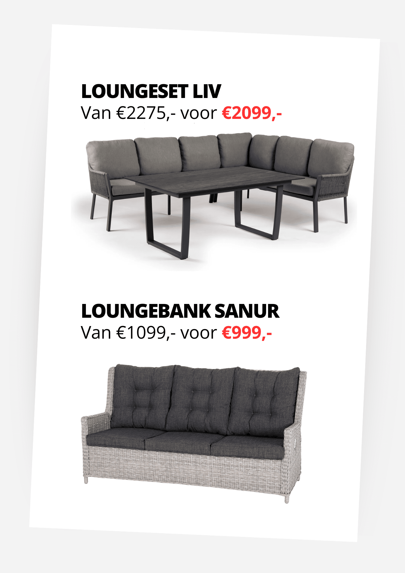 Trend alert banner Loungeset liv en sanur
