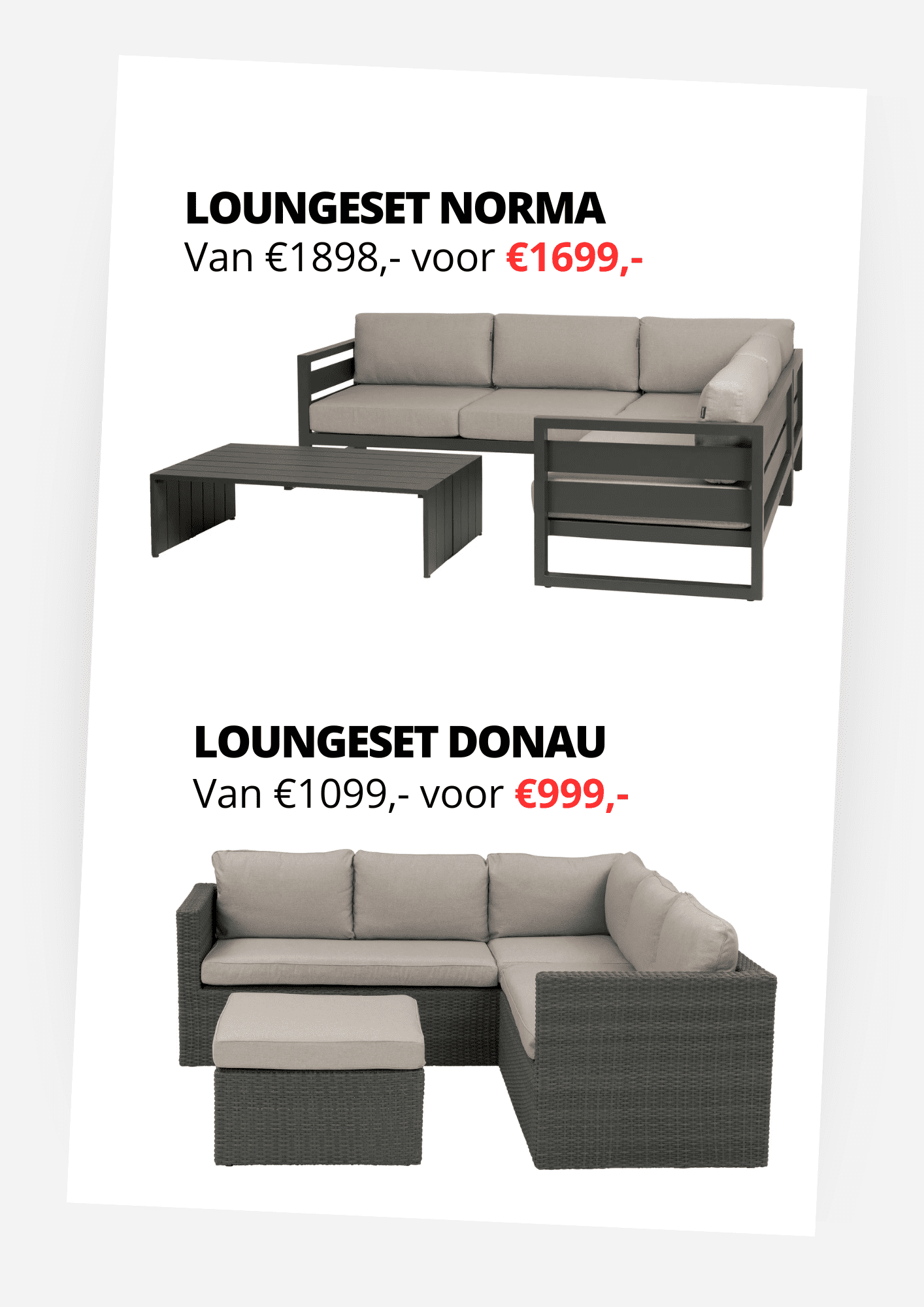 Trend alert banner Loungeset norma en donau